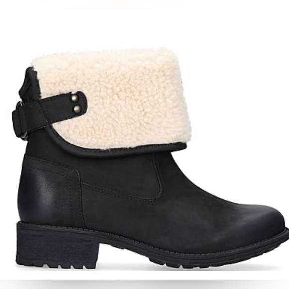 UGG Black and Cream Ankle Boots - Picture 1 of 10